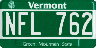 VT license plate NFL762