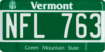 VT license plate NFL763