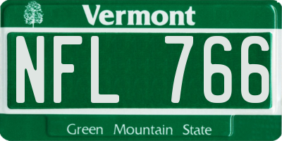 VT license plate NFL766