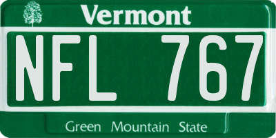 VT license plate NFL767