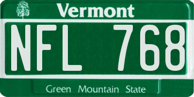 VT license plate NFL768