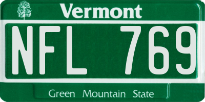 VT license plate NFL769