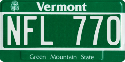 VT license plate NFL770