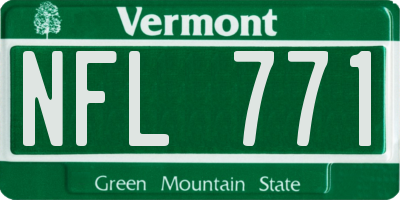VT license plate NFL771