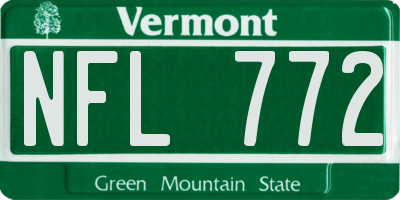 VT license plate NFL772