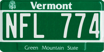 VT license plate NFL774