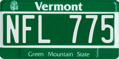 VT license plate NFL775
