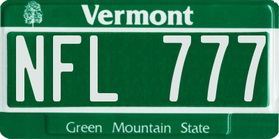 VT license plate NFL777