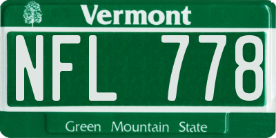 VT license plate NFL778