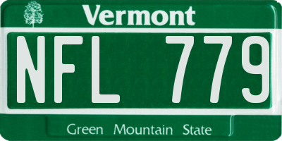 VT license plate NFL779