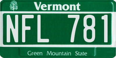 VT license plate NFL781