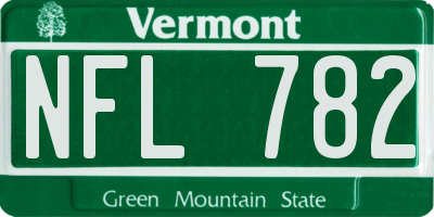 VT license plate NFL782