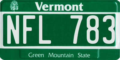 VT license plate NFL783