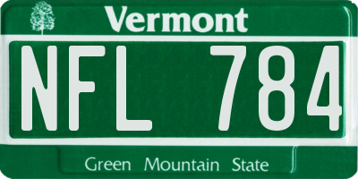 VT license plate NFL784
