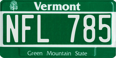 VT license plate NFL785
