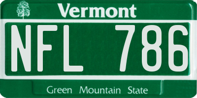 VT license plate NFL786