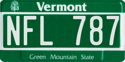 VT license plate NFL787