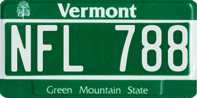VT license plate NFL788