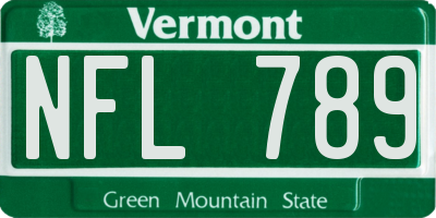 VT license plate NFL789