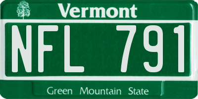 VT license plate NFL791