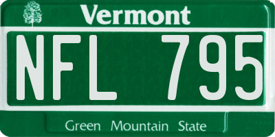 VT license plate NFL795