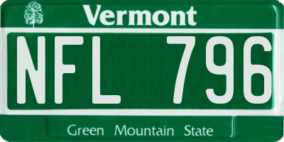 VT license plate NFL796