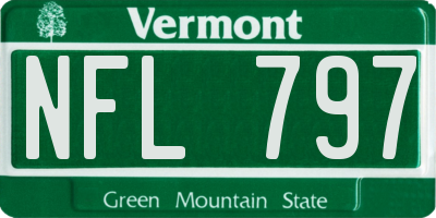VT license plate NFL797