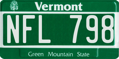 VT license plate NFL798