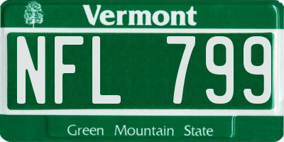VT license plate NFL799