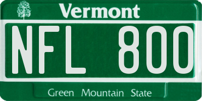 VT license plate NFL800