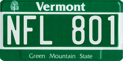 VT license plate NFL801