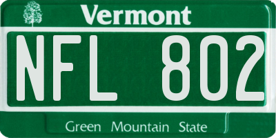 VT license plate NFL802