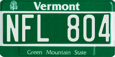 VT license plate NFL804