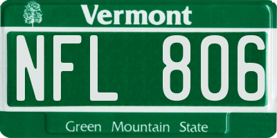 VT license plate NFL806