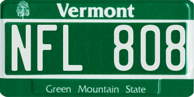 VT license plate NFL808