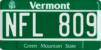 VT license plate NFL809