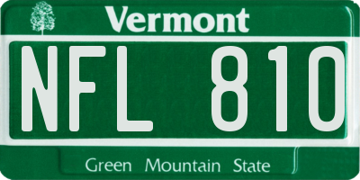 VT license plate NFL810
