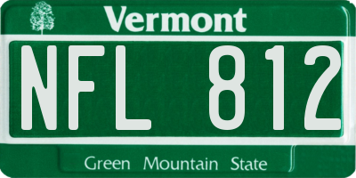 VT license plate NFL812
