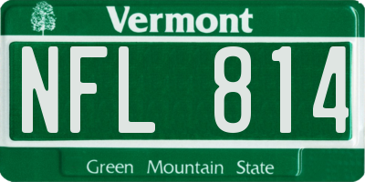 VT license plate NFL814