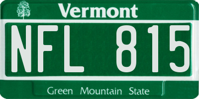 VT license plate NFL815