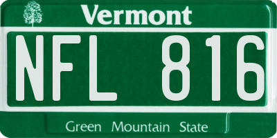 VT license plate NFL816