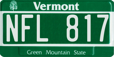 VT license plate NFL817
