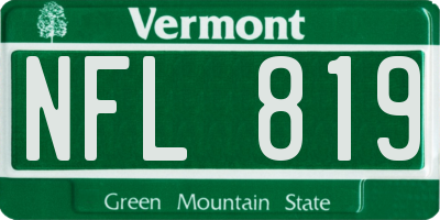 VT license plate NFL819