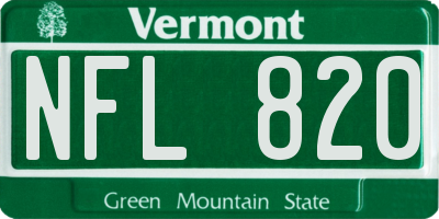 VT license plate NFL820