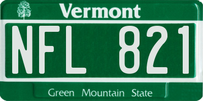 VT license plate NFL821