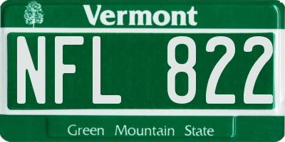 VT license plate NFL822