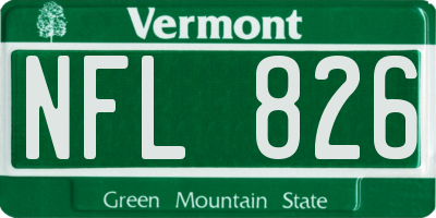 VT license plate NFL826
