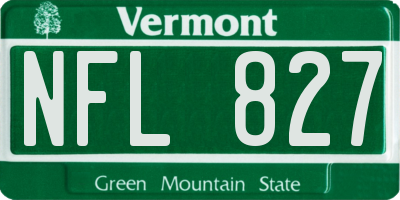 VT license plate NFL827