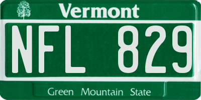 VT license plate NFL829