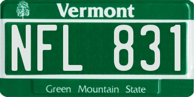 VT license plate NFL831